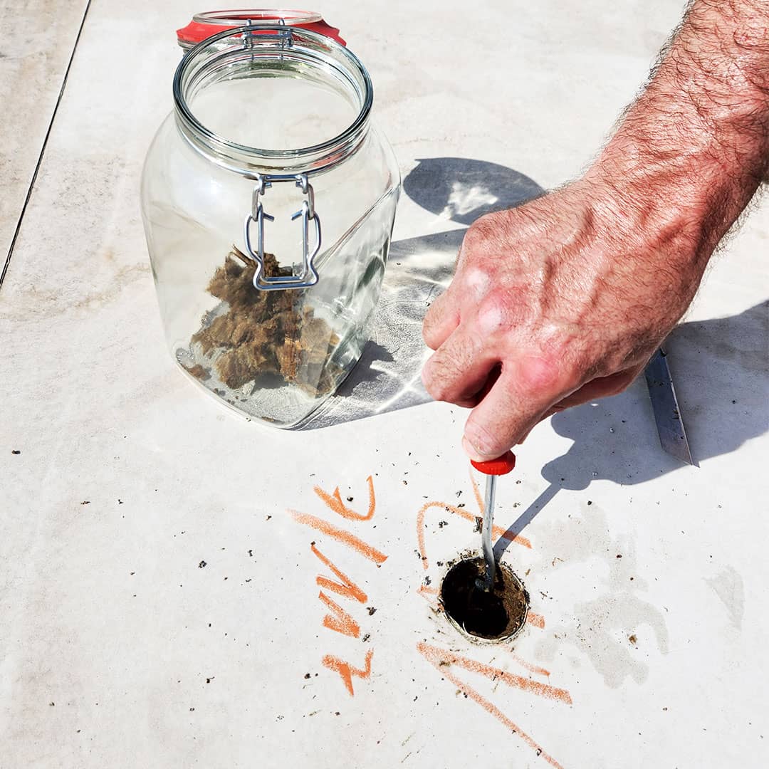 Entnahme von Materialproben Dach